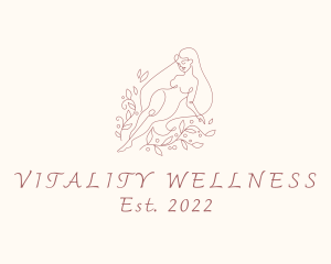 Naked Woman Body Wellness  logo design