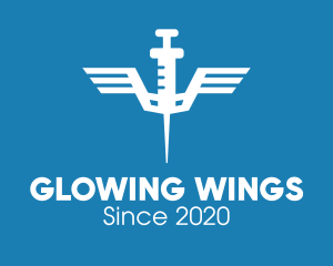 Medical Syringe Wings logo design