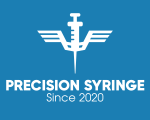 Medical Syringe Wings logo design