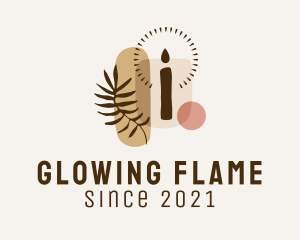 Boho Candle Leaf logo design