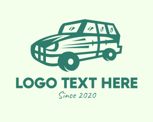 Car - Green SUV Car logo design
