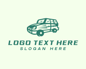 Automobile - Green SUV Car logo design