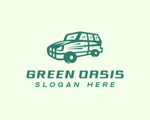 Green SUV Car logo design