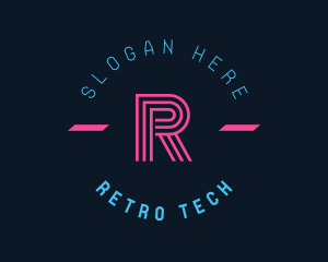 Futuristic Tech Neon Gamer logo design