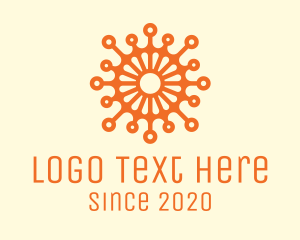 Coughing - Orange Virus Flower logo design