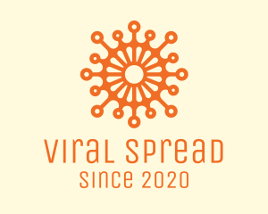 Infection - Orange Virus Flower logo design