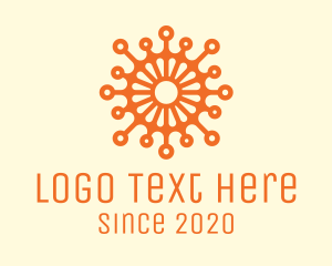 Particle - Orange Virus Flower logo design