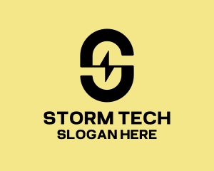 Storm - Electric Lightning Letter S logo design