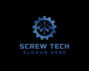 Gear Screw Driver Wrench logo design