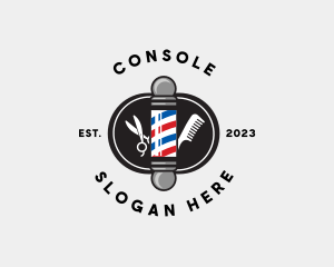 Grooming - Scissors Comb Barbershop logo design
