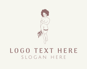 Waxing - Nude Woman Lingerie logo design