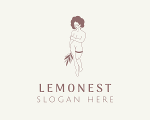 Adult Entertainer - Nude Woman Lingerie logo design