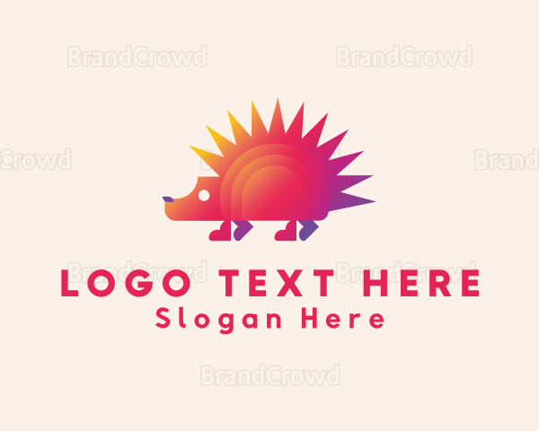 Gradient Hedgehog Wildlife Logo