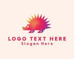 Zoo - Gradient Hedgehog Animal logo design
