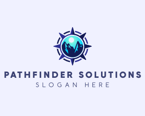 Mountain Compass Navigator logo design