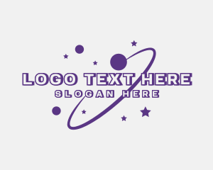 Galaxy Star Planet Orbit logo design