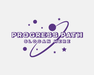 Galaxy Star Planet Orbit logo design