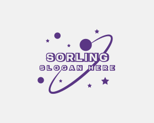 Galaxy Star Planet Orbit logo design