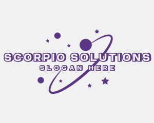 Galaxy Star Planet Orbit logo design