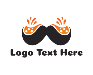 Orange Juice - Mustache Juice Liquid logo design
