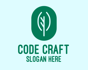 Modern Coding Leaf  logo design