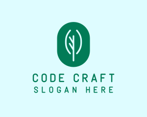 Modern Coding Leaf  logo design