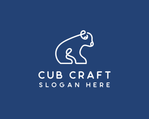 Abstract Polar Bear Cub logo design