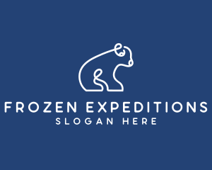 Antarctica - Abstract Polar Bear Cub logo design