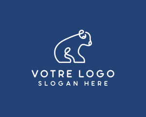 Bear - Abstract Polar Bear Cub logo design