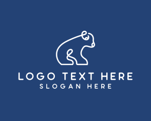 Grizzly - Abstract Polar Bear Cub logo design