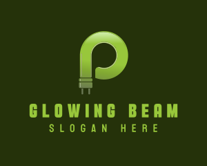 Fluorescent - Electrical Bulb Letter P logo design