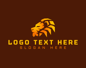 Hunt - Geometric Wild Lion logo design