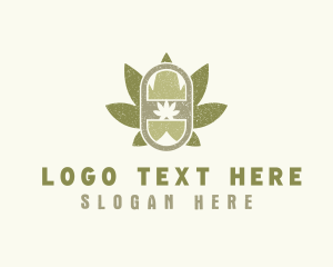 Herbal - Cannabis Leaf Medicine logo design