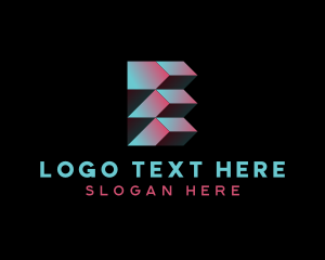 Professional - Creative 3D Letter E logo design