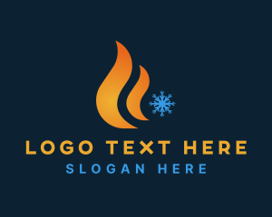 Snow - Ice Snowflake Flame logo design