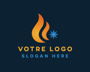 Ice Snowflake Flame Logo