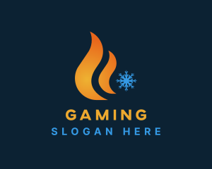 Ice Snowflake Flame Logo
