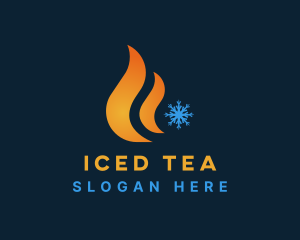 Ice Snowflake Flame logo design