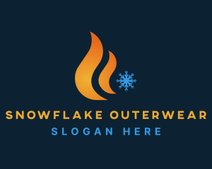 Ice Snowflake Flame logo design