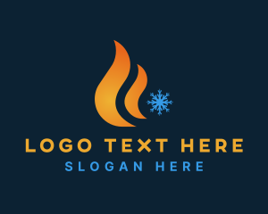 Repair Service - Ice Snowflake Flame logo design