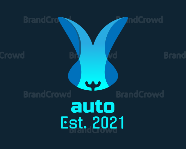 Blue Tech Bunny Logo