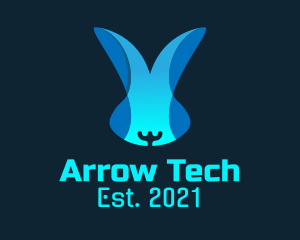 Blue Tech Bunny logo design