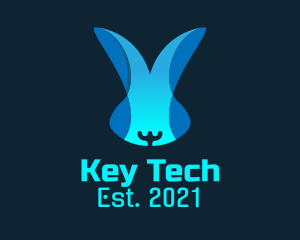 Blue Tech Bunny logo design