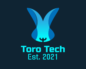 Blue Tech Bunny logo design