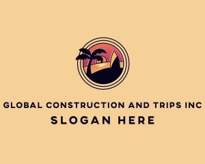 Surfboard - Tropical Beach Resort logo design