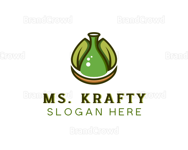 Biotechnology Flask Leaf Logo