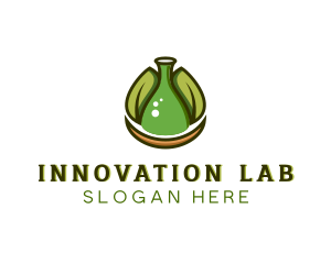 Experiment - Biotechnology Flask Leaf logo design