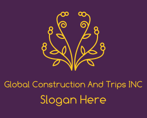 Golden Elegant Plant Logo