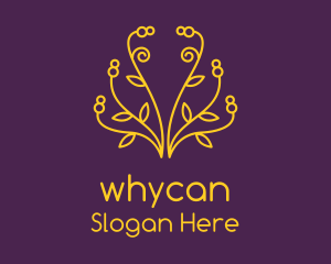 Golden Elegant Plant Logo