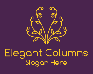 Golden Elegant Plant logo design